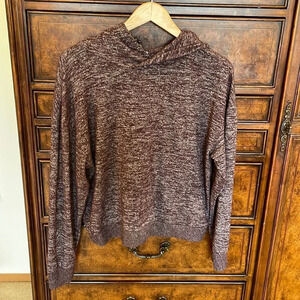 Gap woman’s maroon and grey long sleeve hooded sweatshirt